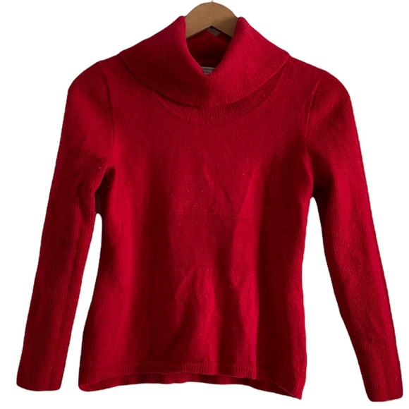 Sarah Spencer Red Long Sleeve Turtleneck Sweater Size Large - Picture 1 of 14
